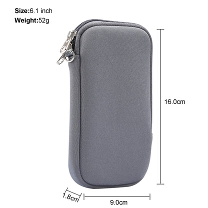 Universal Elasticity Zipper Protective Case Storage Bag with Lanyard For iPhone 12 / 12 Pro / 6.1 inch Smart Phones, For iPhone 12 / 12 Pro