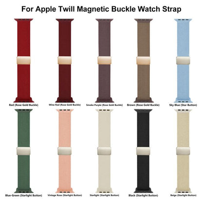 xDfind Nylon Twill Texture Magnetic Buckle Watch Band, For Apple Watch 42 / 44 / 45 / 46 / 49mm, For Apple Watch 38 / 40 / 41 / S11 42mm