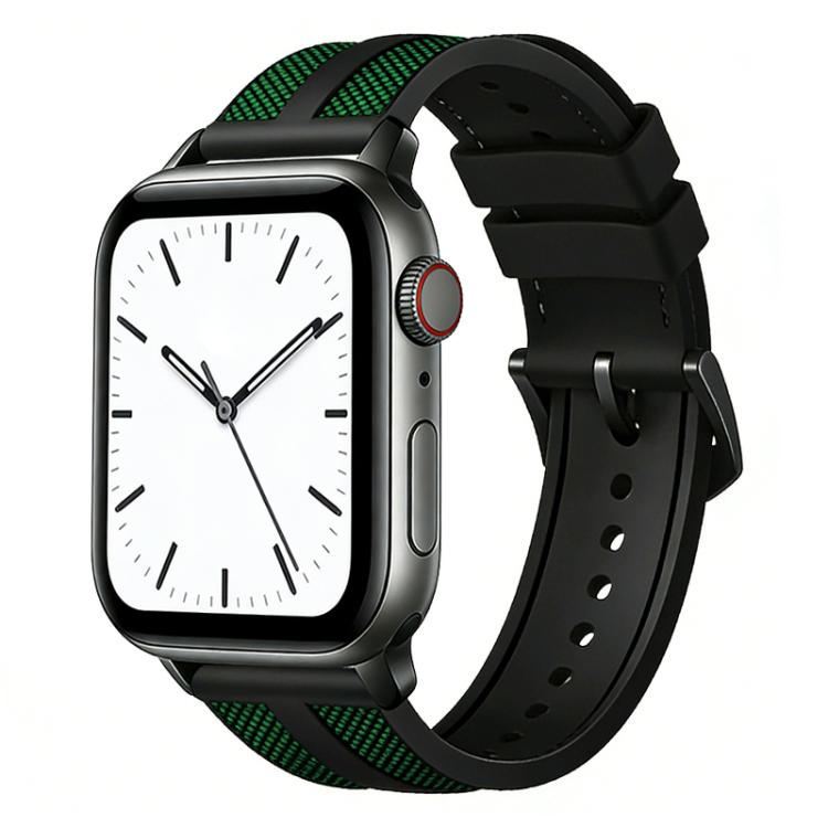 xDfind Flame Hybrid Nylon Braid Silicone Watch Band, For Apple Watch 42 / 44 / 45 / 46 / 49mm, For Apple Watch 38 / 40 / 41 / S11 42mm