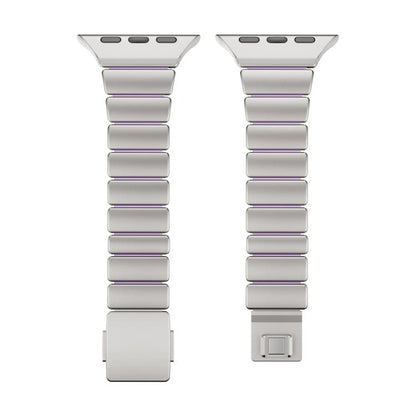 One-bead Waist Stainless Steel Norman Buckle Magnetic Watch Band, For Apple Watch 46mm / 49mm / 45mm / 44mm, For Apple Watch 42mm / 41mm / 40mm / 38mm