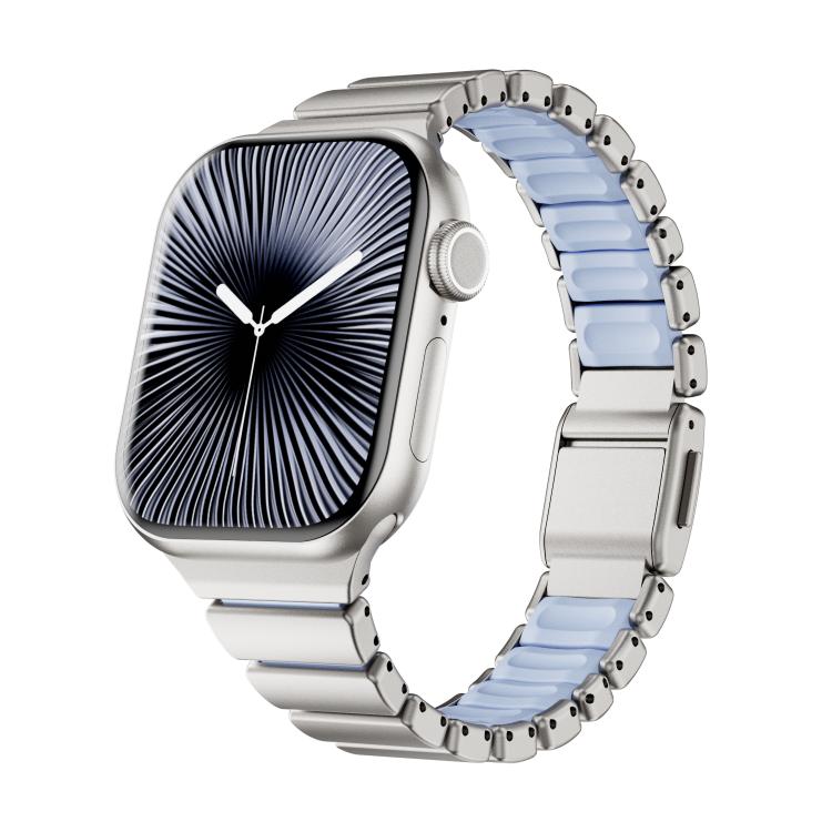 One-bead Waist Stainless Steel Norman Buckle Magnetic Watch Band, For Apple Watch 46mm / 49mm / 45mm / 44mm, For Apple Watch 42mm / 41mm / 40mm / 38mm
