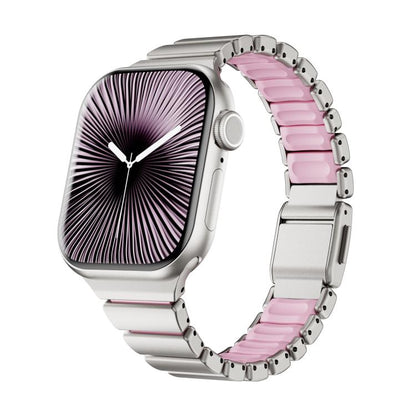 One-bead Waist Stainless Steel Norman Buckle Magnetic Watch Band, For Apple Watch 46mm / 49mm / 45mm / 44mm, For Apple Watch 42mm / 41mm / 40mm / 38mm