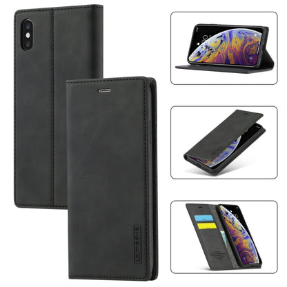 LC.IMEEKE Strong Magnetism Ultra-thin Horizontal Flip Shockproof Matte TPU + PU Leather Case with Holder & Card Slots & Wallet, For iPhone 12 mini, For iPhone 12 / 12 Pro, For iPhone 12 Pro Max, For iPhone XS / X, For iPhone 12 Pro, For iPhone XR      ...