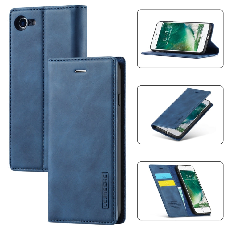 LC.IMEEKE Strong Magnetism Ultra-thin Horizontal Flip Shockproof Matte TPU + PU Leather Case with Holder & Card Slots & Wallet, For iPhone 11, For iPhone 11 Pro, For iPhone 11 Pro Max, For iPhone SE 2022 / SE 2020 / 8 / 7