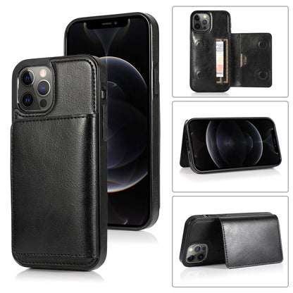Shockproof PU + TPU Protective Case with Card Slots & Holder, For iPhone 12 mini, For iPhone 12 / 12 Pro, For iPhone 12 Pro Max