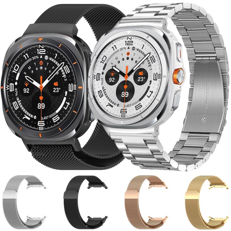 Milanese and Three Beads Stainless Steel Watch Band Set, For Samsung Galaxy Watch Ultra / Ultra 2025