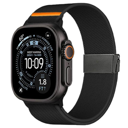 Stretch Nylon Titanium Gray Fly Horse Buckle Watch Band, For Apple Watch 46mm / 49mm / 45mm / 44mm, For Apple Watch 42mm / 41mm / 40mm / 38mm