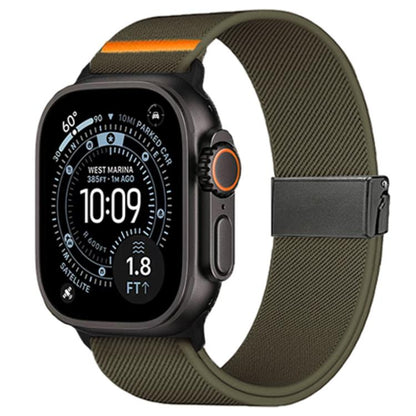 Stretch Nylon Titanium Gray Fly Horse Buckle Watch Band, For Apple Watch 46mm / 49mm / 45mm / 44mm, For Apple Watch 42mm / 41mm / 40mm / 38mm