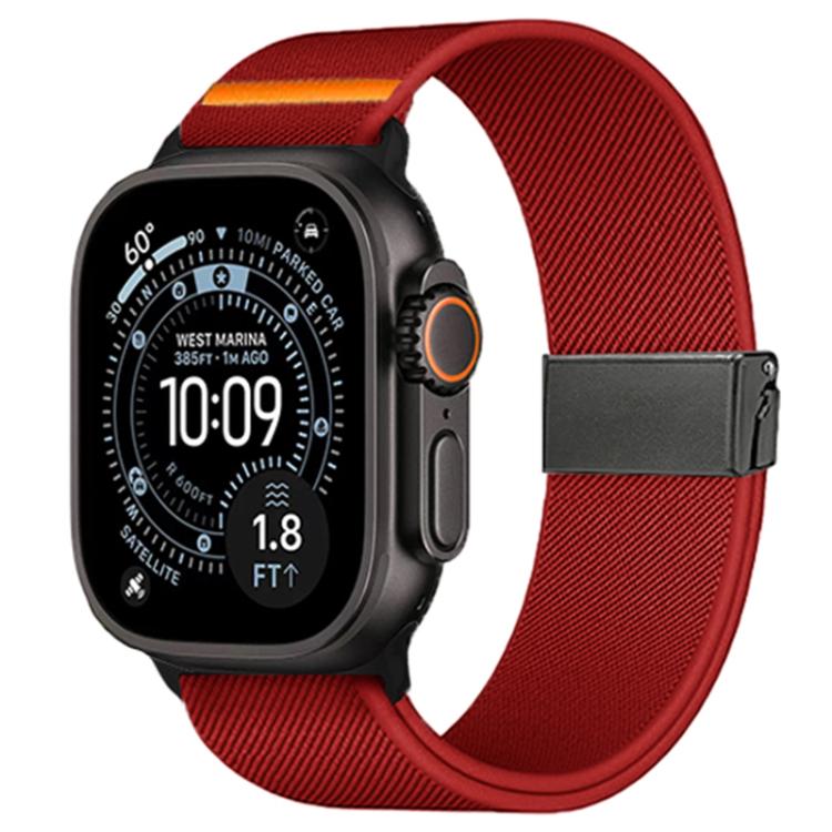 Stretch Nylon Titanium Gray Fly Horse Buckle Watch Band, For Apple Watch 46mm / 49mm / 45mm / 44mm, For Apple Watch 42mm / 41mm / 40mm / 38mm