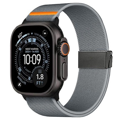Stretch Nylon Titanium Gray Fly Horse Buckle Watch Band, For Apple Watch 46mm / 49mm / 45mm / 44mm, For Apple Watch 42mm / 41mm / 40mm / 38mm