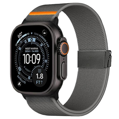 Stretch Nylon Titanium Gray Fly Horse Buckle Watch Band, For Apple Watch 46mm / 49mm / 45mm / 44mm, For Apple Watch 42mm / 41mm / 40mm / 38mm
