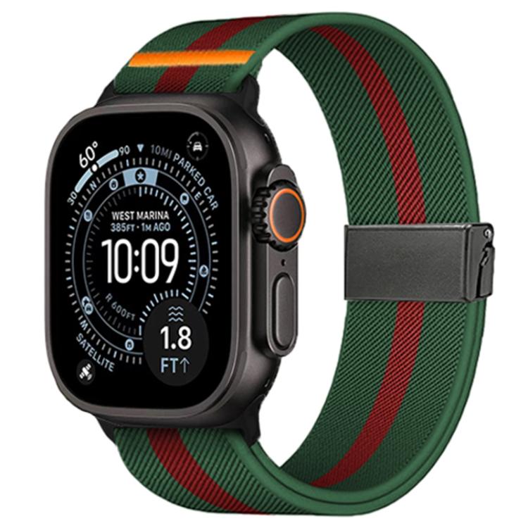 Stretch Nylon Titanium Gray Fly Horse Buckle Watch Band, For Apple Watch 46mm / 49mm / 45mm / 44mm, For Apple Watch 42mm / 41mm / 40mm / 38mm