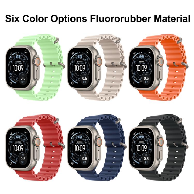 Ocean Solid Color Fluoroelastomer Watch Band, For Apple Watch 42mm / 41mm / 40mm / 38mm