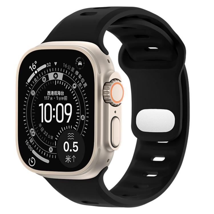 Reverse Buckle Solid Color Silicone Sports Watch Band, For Apple Watch 46mm / 49mm / 45mm / 44mm, For Apple Watch 42mm / 41mm / 40mm / 38mm