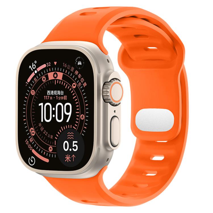 Reverse Buckle Solid Color Silicone Sports Watch Band, For Apple Watch 46mm / 49mm / 45mm / 44mm, For Apple Watch 42mm / 41mm / 40mm / 38mm