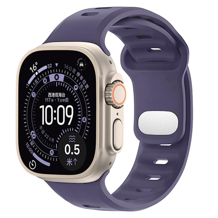 Reverse Buckle Solid Color Silicone Sports Watch Band, For Apple Watch 46mm / 49mm / 45mm / 44mm, For Apple Watch 42mm / 41mm / 40mm / 38mm