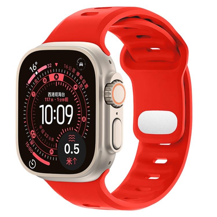 Reverse Buckle Solid Color Silicone Sports Watch Band, For Apple Watch 46mm / 49mm / 45mm / 44mm, For Apple Watch 42mm / 41mm / 40mm / 38mm