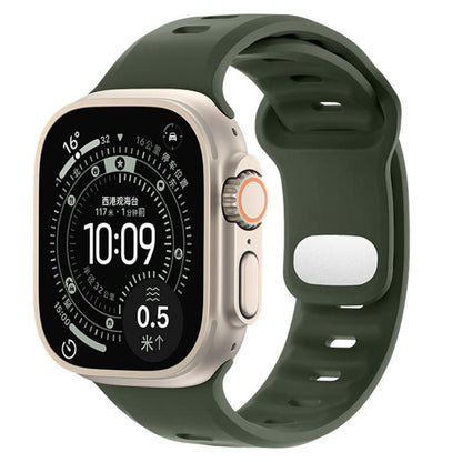 Reverse Buckle Solid Color Silicone Sports Watch Band, For Apple Watch 46mm / 49mm / 45mm / 44mm, For Apple Watch 42mm / 41mm / 40mm / 38mm