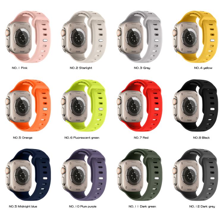 Reverse Buckle Solid Color Silicone Sports Watch Band, For Apple Watch 46mm / 49mm / 45mm / 44mm, For Apple Watch 42mm / 41mm / 40mm / 38mm