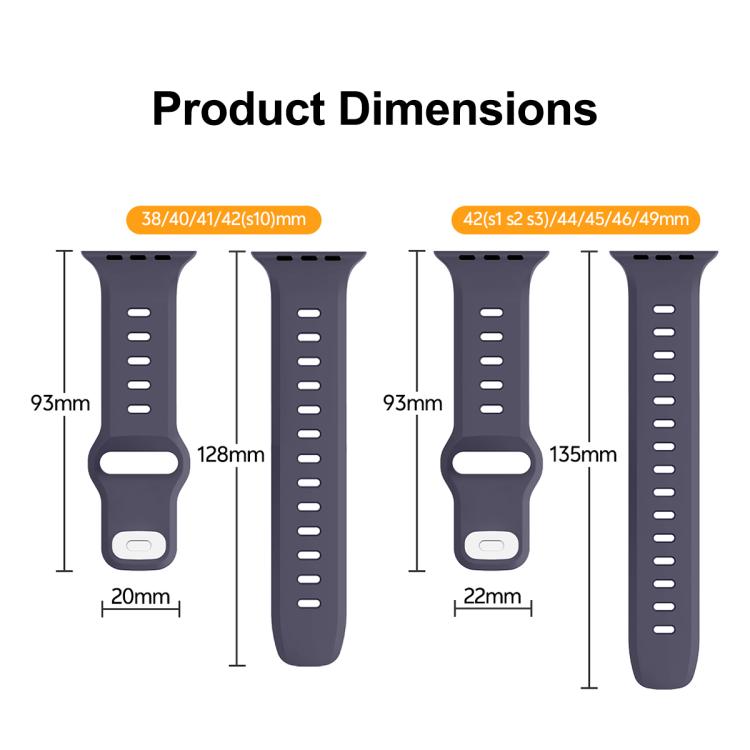 Reverse Buckle Solid Color Silicone Sports Watch Band, For Apple Watch 46mm / 49mm / 45mm / 44mm, For Apple Watch 42mm / 41mm / 40mm / 38mm
