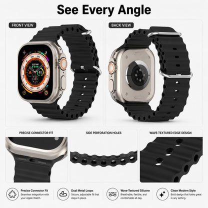 5 Pack xDfind Ocean Silicone Watch Band, For Apple Watch 42 / 44 / 45 / 46 / 49mm, For Apple Watch 38 / 40 / 41 / S11 42mm