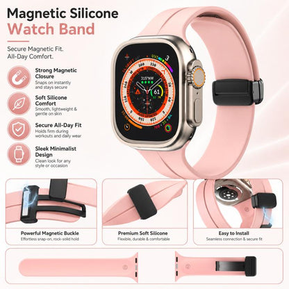 5 Pack xDfind Solid Color Magnetic Buckle Silicone Watch Band, For Apple Watch 42 / 44 / 45 / 46 / 49mm, For Apple Watch 38 / 40 / 41 / S11 42mm