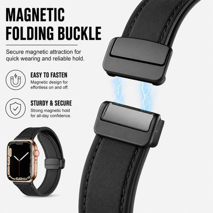 5 Pack xDfind Crazy Horse Pattern Silicone Skin Magnetic Buckle Watch Band, For Apple Watch 42 / 44 / 45 / 46 / 49mm, For Apple Watch 38 / 40 / 41 / S11 42mm