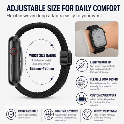 5 Pack xDfind Magnetic Buckle Loop Woven Watch Band, For Apple Watch 42 / 44 / 45 / 46 / 49mm, For Apple Watch 38 / 40 / 41 / S11 42mm