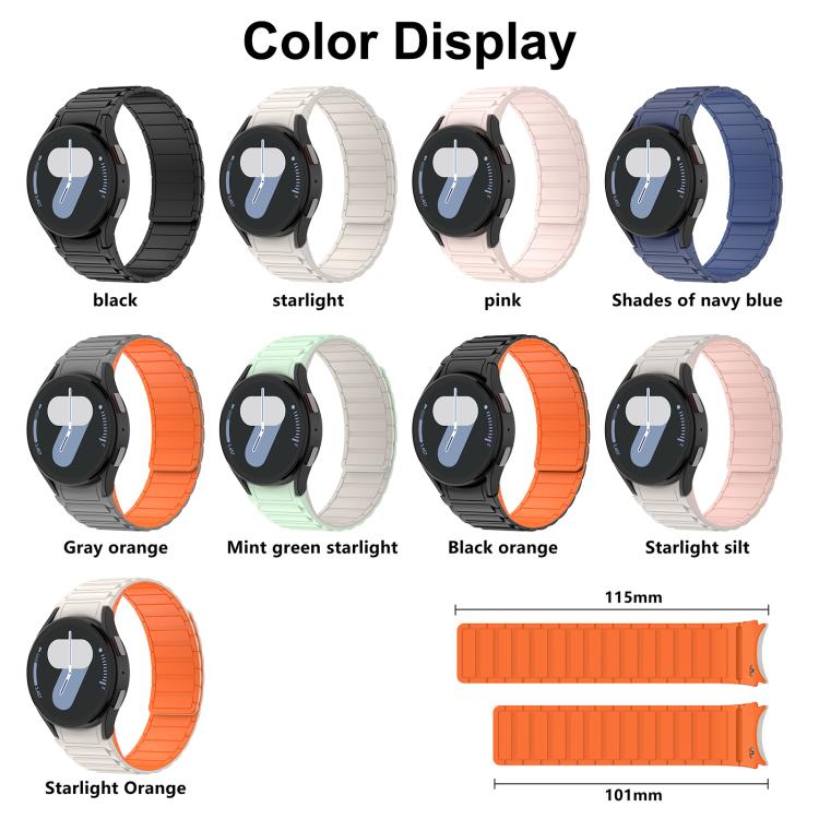 Three Beads Magnetic Silicone Watch Band, For Galaxy Watch 7 / 6 / 5 / 4