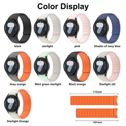 Three Beads Magnetic Silicone Watch Band, For Galaxy Watch 7 / 6 / 5 / 4