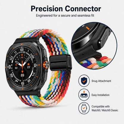 5 Pack xDfind Magnetic Buckle Nylon Braid Loop Watch Band, For Galaxy Watch8 / 8 Classic