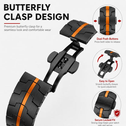 5 Pack xDfind Butterfly Buckle Stainless Steel Watch Band, For Galaxy Watch Ultra / Ultra 2025, For Galaxy Watch8 / 8 Classic
