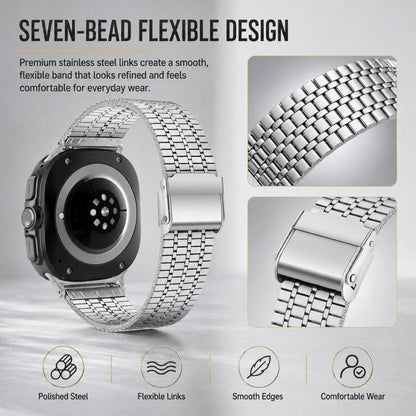 5 Pack xDfind Seven Beads Buckle Stainless Steel Watch Band, For Galaxy Watch8 / 8 Classic