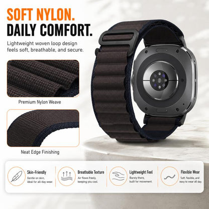5 Pack xDfind Black Buckle Loop Nylon Watch Band, For Galaxy Watch Ultra / Ultra 2025, For Galaxy Watch8 / 8 Classic