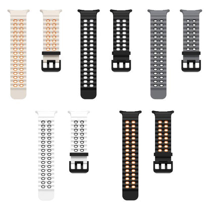 5 Pack xDfind Black Buckle Ocean Two Color Dual-row Hole Silicone Watch Band, For Galaxy Watch Ultra / Ultra 2025