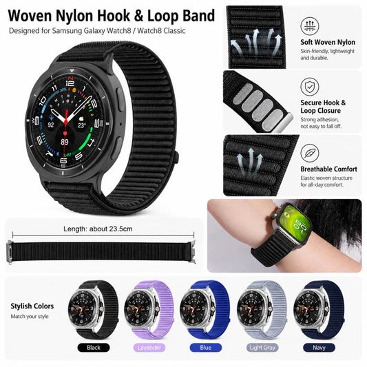 5 Pack xDfind Woven Nylon Hook And Loop Fastener Watch Band, For Galaxy Watch8 / 8 Classic