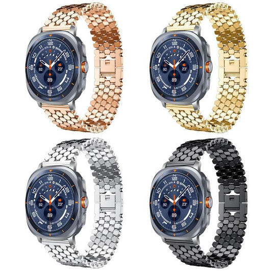 4 Pack xDfind Fish Scale Texture Metal Watch Band, For Galaxy Watch Ultra / Ultra 2025, For Galaxy Watch8 / 8 Classic