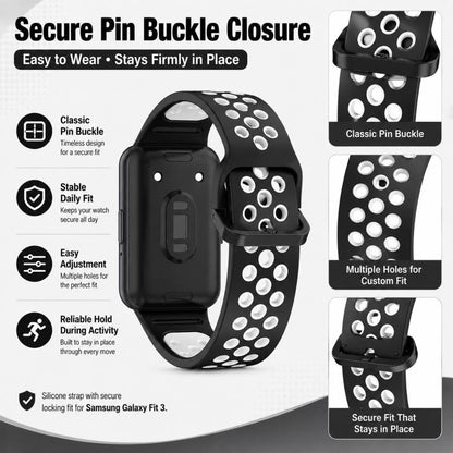 5 Pack xDfind Two Color Silicone Breathable Watch Band, For Galaxy Fit3