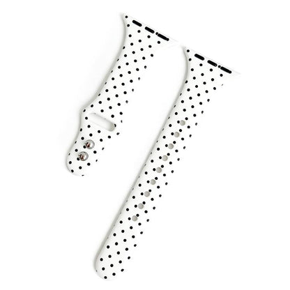 Slim Dual-Stud Buckle Dots Printed Silicone Watch Band, For Apple Watch 46mm / 49mm / 45mm / 44mm, For Apple Watch 42mm / 41mm / 40mm / 38mm