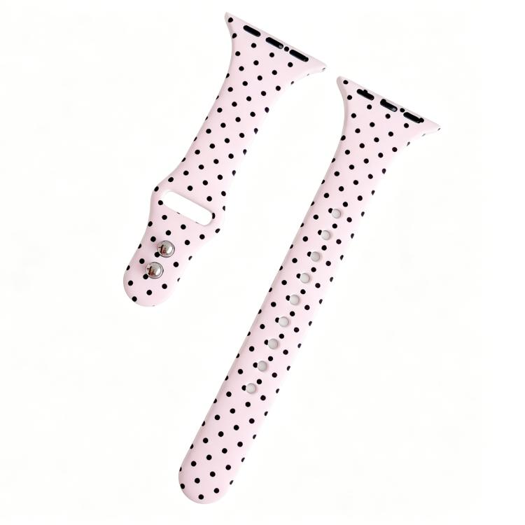 Slim Dual-Stud Buckle Dots Printed Silicone Watch Band, For Apple Watch 46mm / 49mm / 45mm / 44mm, For Apple Watch 42mm / 41mm / 40mm / 38mm
