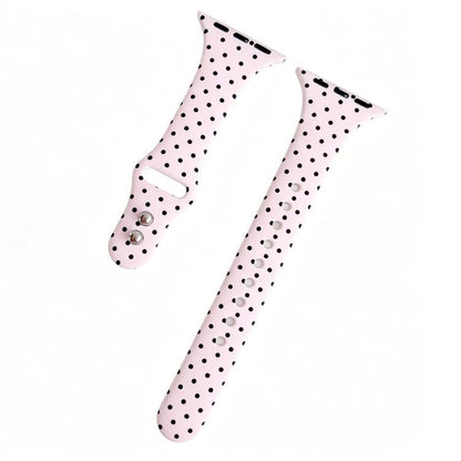 Slim Dual-Stud Buckle Dots Printed Silicone Watch Band, For Apple Watch 46mm / 49mm / 45mm / 44mm, For Apple Watch 42mm / 41mm / 40mm / 38mm