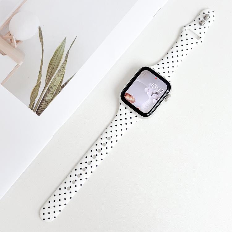 Slim Dual-Stud Buckle Dots Printed Silicone Watch Band, For Apple Watch 46mm / 49mm / 45mm / 44mm, For Apple Watch 42mm / 41mm / 40mm / 38mm
