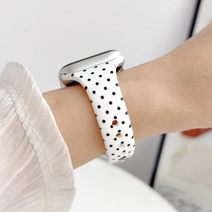 Slim Dual-Stud Buckle Dots Printed Silicone Watch Band, For Apple Watch 46mm / 49mm / 45mm / 44mm, For Apple Watch 42mm / 41mm / 40mm / 38mm