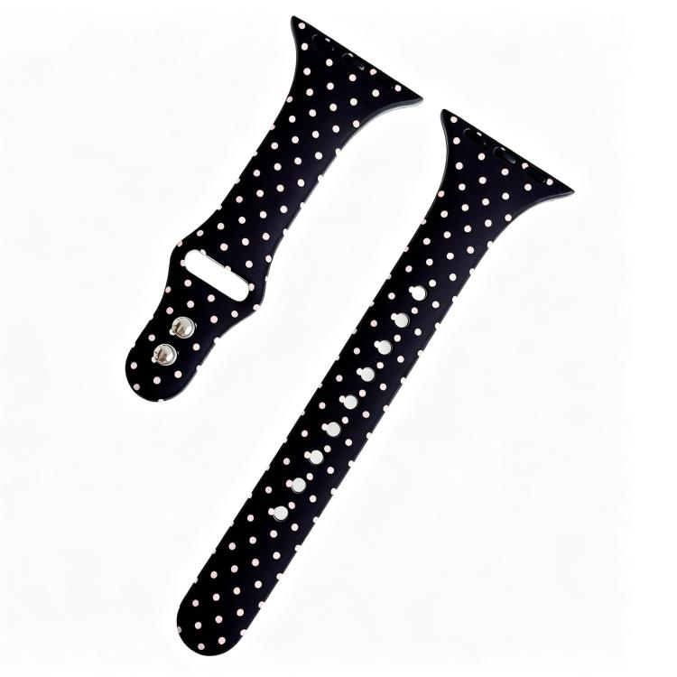 Slim Dual-Stud Buckle Dots Printed Silicone Watch Band, For Apple Watch 46mm / 49mm / 45mm / 44mm, For Apple Watch 42mm / 41mm / 40mm / 38mm