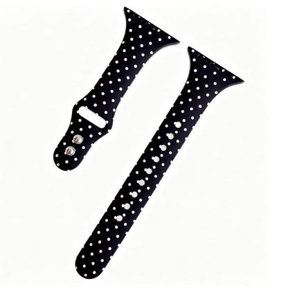 Slim Dual-Stud Buckle Dots Printed Silicone Watch Band, For Apple Watch 46mm / 49mm / 45mm / 44mm, For Apple Watch 42mm / 41mm / 40mm / 38mm