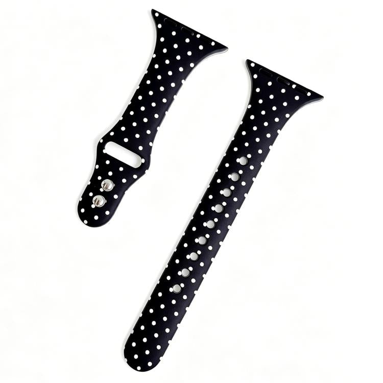 Slim Dual-Stud Buckle Dots Printed Silicone Watch Band, For Apple Watch 46mm / 49mm / 45mm / 44mm, For Apple Watch 42mm / 41mm / 40mm / 38mm