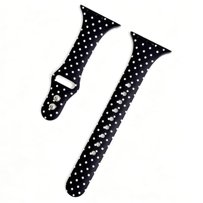 Slim Dual-Stud Buckle Dots Printed Silicone Watch Band, For Apple Watch 46mm / 49mm / 45mm / 44mm, For Apple Watch 42mm / 41mm / 40mm / 38mm