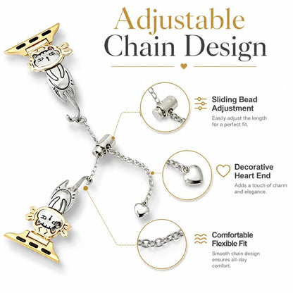 Line Cat Chain Bracelet Metal Watch Band, For Apple Watch 46mm / 49mm / 45mm / 44mm, For Apple Watch 42mm / 41mm / 40mm / 38mm