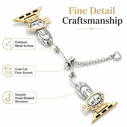Line Cat Chain Bracelet Metal Watch Band, For Apple Watch 46mm / 49mm / 45mm / 44mm, For Apple Watch 42mm / 41mm / 40mm / 38mm