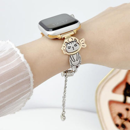 Line Cat Chain Bracelet Metal Watch Band, For Apple Watch 46mm / 49mm / 45mm / 44mm, For Apple Watch 42mm / 41mm / 40mm / 38mm